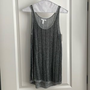 NWT Leith Silver & Black Shimmer Tank Top